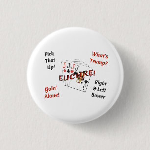 Kleiner 1/4 Zoll Round Button - Euchre!