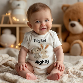 Kleiner, aber mächtiger Hund und Kaninchen - Niedl Baby Strampler