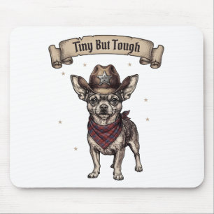 Kleiner aber tough Chihuahua Cowboy - Western-Hund Mousepad
