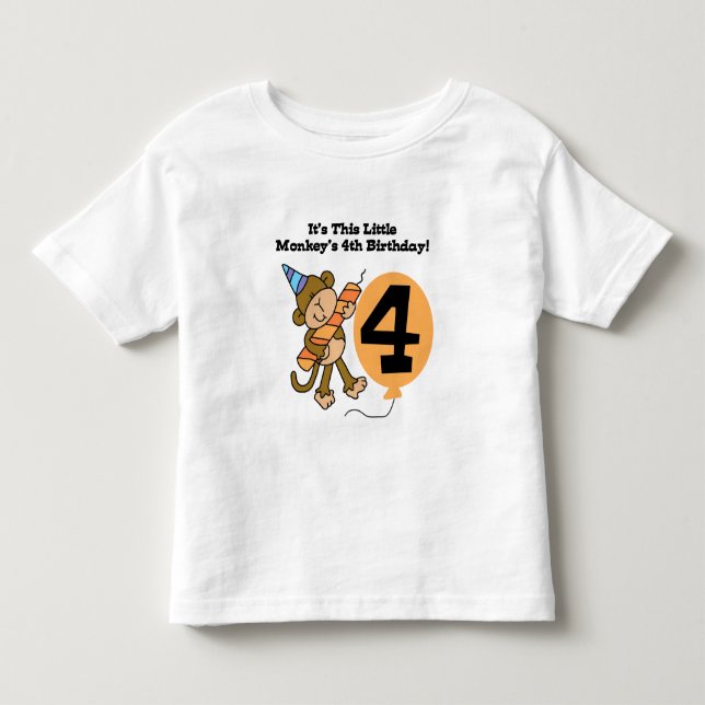 Kleiner Affe 4. Geburtstag Tshirts und Geschenke (Vorderseite)