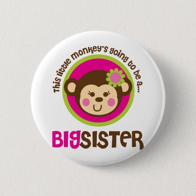 Kleiner Affe, der geht, eine große Schwester zu Button (Vorderseite)