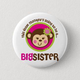 Kleiner Affe, der geht, eine große Schwester zu Button