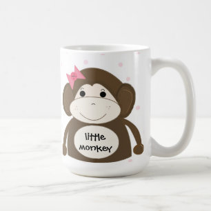 Kleiner Affe mit rosa Haarband Kaffeetasse