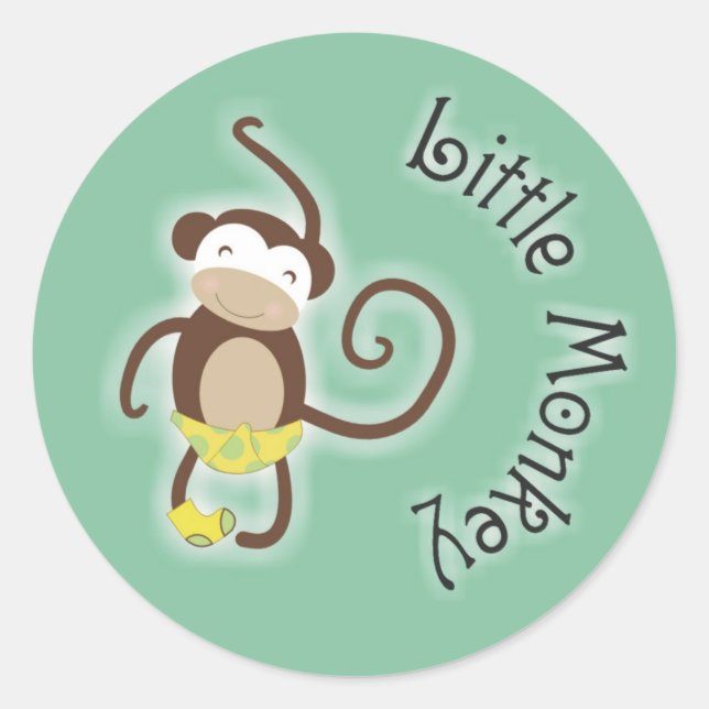 Kleiner Affensticker 1,5" Runder Aufkleber (Vorderseite)