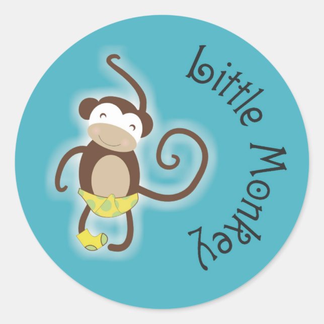Kleiner Affensticker 3" Runder Aufkleber (Vorderseite)