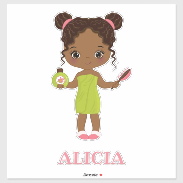 Kleiner afrikanischer Wellness-Center Girl Vinyl S Aufkleber (Blatt)