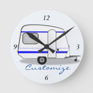 kleiner Anhänger-Sinti und Romawohnwagen Runde Wanduhr