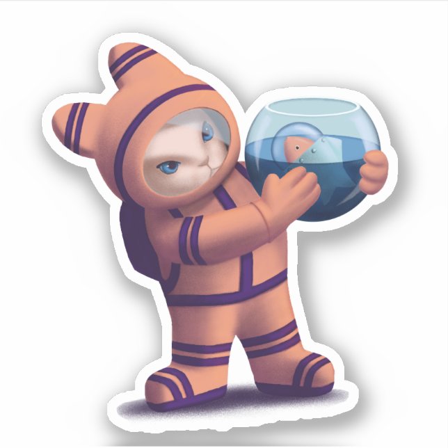 Kleiner Astronaut Aufkleber (Vorderseite)