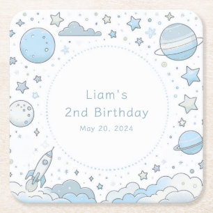 Kleiner Astronaut, große Welt Rechteckiger Pappuntersetzer