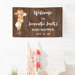 Kleiner Baby Cowboy Western Begrüßungsdusche Banner