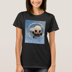 Kleiner Babypanda in Seifenblase süßes Tier KI-gen T-Shirt