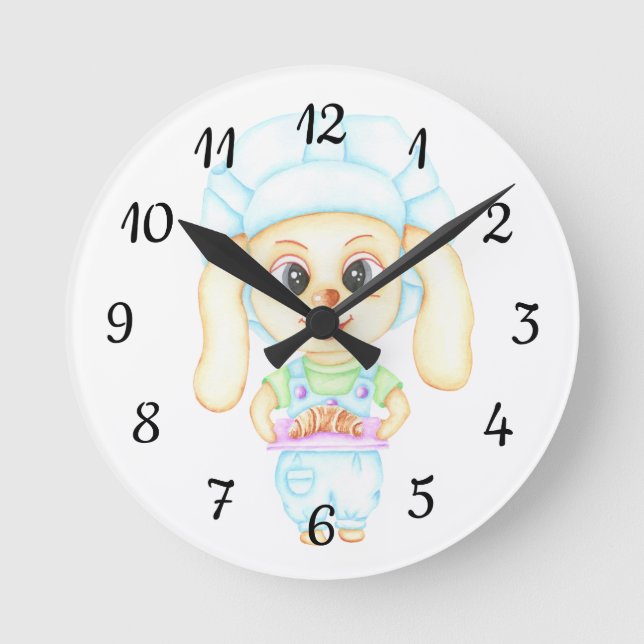 Kleiner Bäcker Runde Wanduhr (Vorderseite)