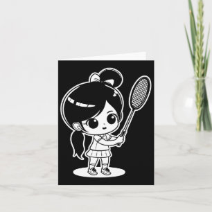 Kleiner Badmintonist Cartoon Shuttle Karte