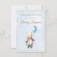 Kleiner Bär mit Ballon Babydusche