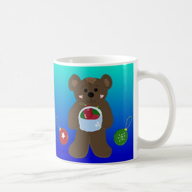 Kleiner Bär mit einem Korb aus Ziern Kaffeetasse (Rechts)