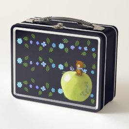 Kleiner Bär und grüner Apfel Metall Brotdose