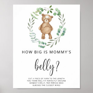 kleiner Bär, wie groß das Bauchposter der Mama ist Poster