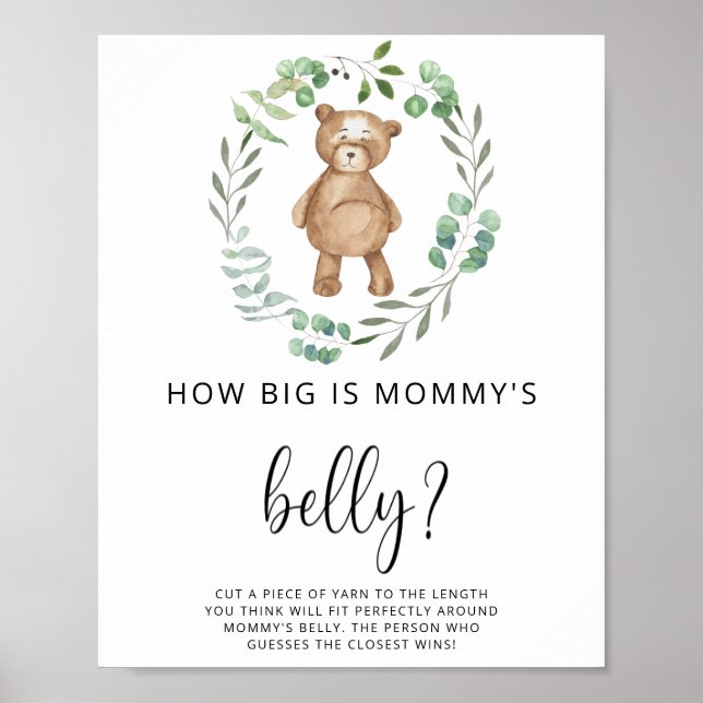 kleiner Bär, wie groß das Bauchposter der Mama ist Poster (Vorne)