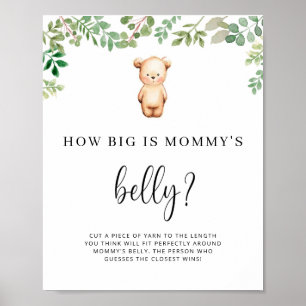 kleiner Bär, wie groß das Bauchspiel der Mama ist Poster