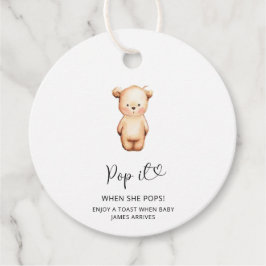 Kleiner Bären Pop, wenn sie Pop Baby Dusche Geschenkanhänger