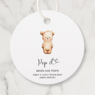 Kleiner Bären Pop, wenn sie Pop Baby Dusche Geschenkanhänger