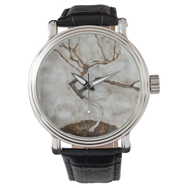 Kleiner Baum im Spätherbst von Egon Schiele Armbanduhr (Vorderseite)