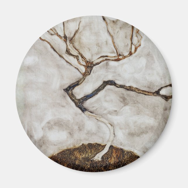 Kleiner Baum im Spätherbst von Egon Schiele Magnet (Vorne)