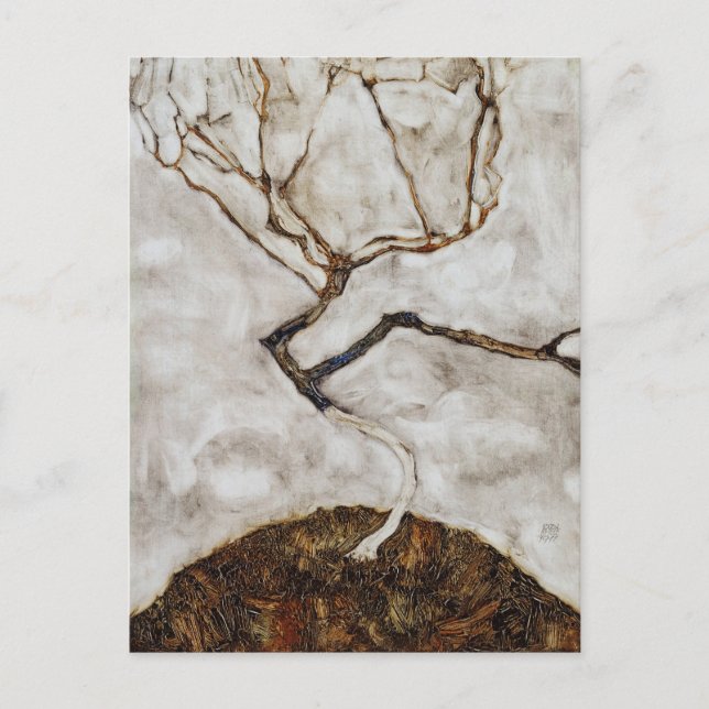 Kleiner Baum im Spätherbst von Egon Schiele Postkarte (Vorderseite)