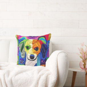 Kleiner Beagle-Welpe-Quilt wie Design Kissen