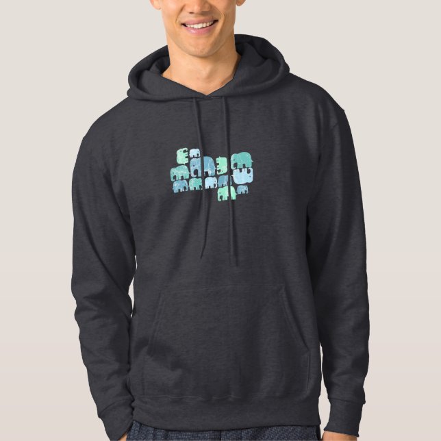 Kleiner blauer ElefantenHoodie Hoodie (Vorderseite)