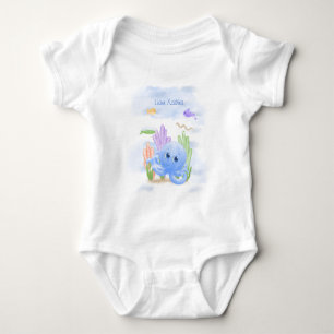 Kleiner blauer Oktopus-Baby-Body Baby Strampler