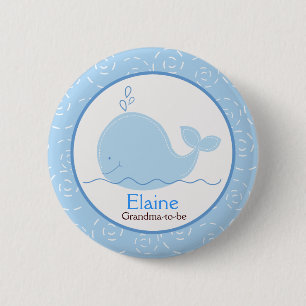 Kleiner Blauwal NAMENSSCHILD Gewohnheits-Knopf Button