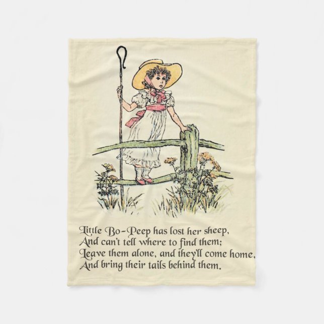 Kleiner Bo-Peep: Klassisches Kate Greenaway-Kinder Fleecedecke (Vorderseite)