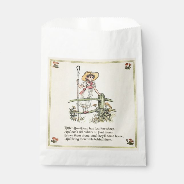 Kleiner Bo-Peep: Klassisches Kate Greenaway-Kinder Geschenktütchen (Vorderseite)
