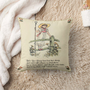 Kleiner Bo-Peep: Klassisches Kate Greenaway-Kinder Kissen
