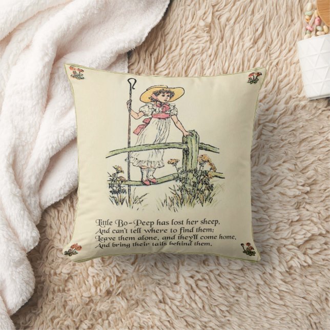 Kleiner Bo-Peep: Klassisches Kate Greenaway-Kinder Kissen (Decke)