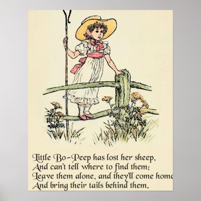 Kleiner Bo-Peep: Klassisches Kate Greenaway-Kinder Poster (Vorne)