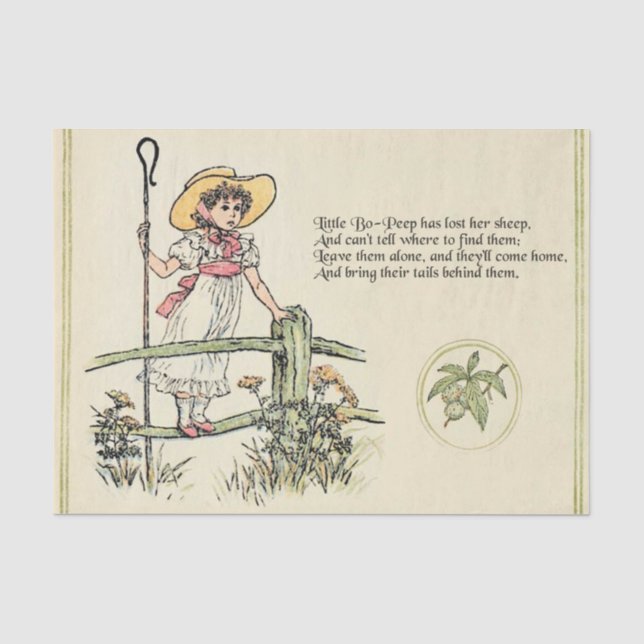 Kleiner Bo-Peep: Klassisches Kate Greenaway-Kinder Seidenpapier (Vorderseite)