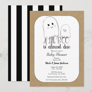 Kleiner BOO-Geist rustikale Halloween-Baby-Party Einladung