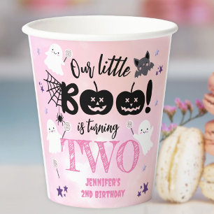 Kleiner Boo! Girl Pink Niedlich Halloween 2. Gebur Pappbecher