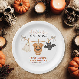 Kleiner Boo Halloween-Babyshower Personalisiert Pappteller