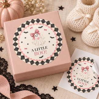 Kleiner Boo Pink Baby Shower Rund Sticker