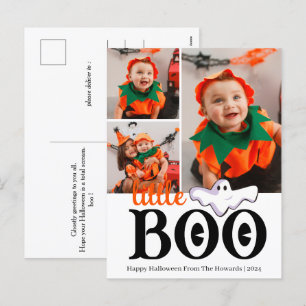 Kleiner Boo! Spookes Niedliches Halloween-Foto Feiertagspostkarte