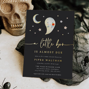 Kleiner Boo Süße Halloween-Baby-Party Gold Folieneinladung