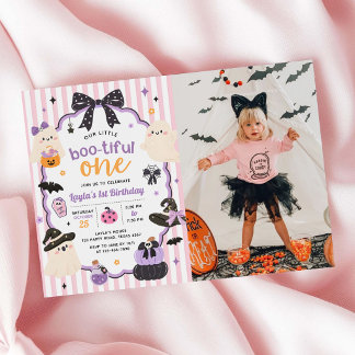 Kleiner Boo Süßer Geist Halloween 1. Geburtstag Fo Einladung