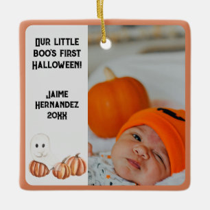 Kleiner Boos erstes Halloween Süßes Foto Keramikornament