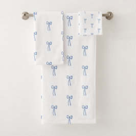 Kleiner Bow Blue Coastal Bad etwas Blau Badhandtuch Set