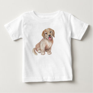 Kleiner brauner Hund lächelndes Süße Tier Baby T-shirt