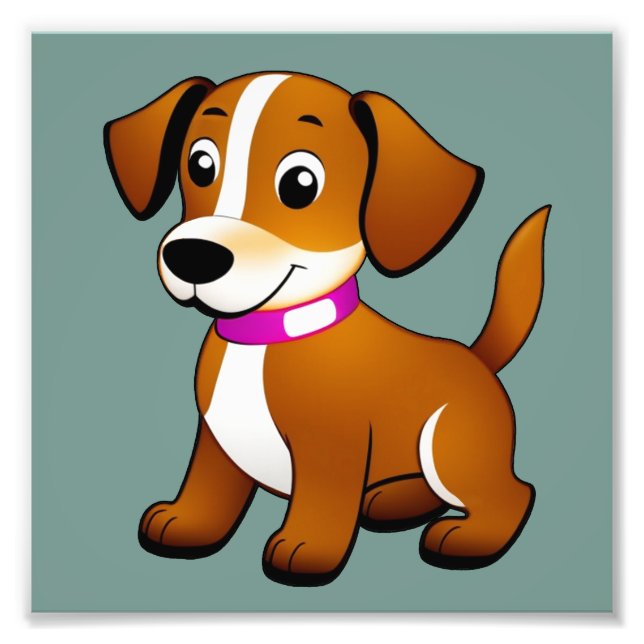 Kleiner brauner Hund, stehend -  Fotodruck (Vorne)