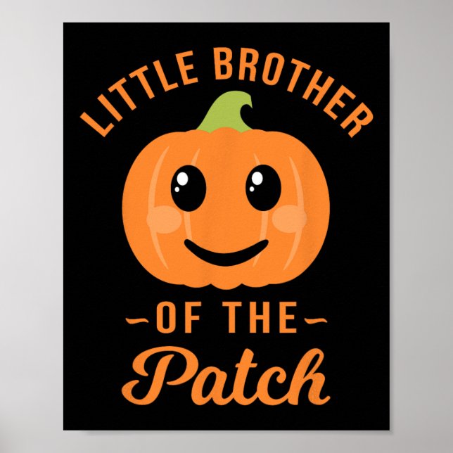 Kleiner Bruder des Patchkürbiskatzens Halloween Poster (Vorne)